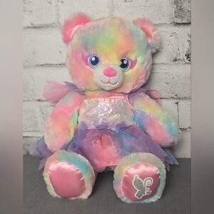 Build-A-Bear Rainbow Plush with Heartbeat Sound & Tutu Outfit 16"